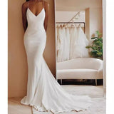 French Light Wedding Dress 2026 New Bridal Temperament Fashion V Tie Sling Fishtail Wedding Dress HZ0517