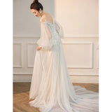 French Light Wedding Dress 2026 New Temperament Bride Wedding Super Xiansen Dream Yarn Girl HZ0517
