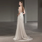 French Sling Light Wedding Dress 2026 New Simple Vertiny Bride Welcome Temperament Thin Famous Sexy Dress HZ0517