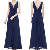 Evening Dress Plus Fat Deep V Lead Bridesmaid Party Pregnant Women Large-Size Dress Solid Color High-Waist Dress HZ0517
