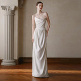 French-Style Fascling Light Wedding Dress Bridal Bridal High-Grade Sense Of The Door Yarn Simple White Engagement Dress Dress HZ0517