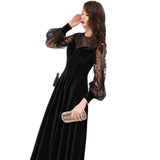 Temperament Evening Dress Women's 2026 New Banquet Elegant Black Winter Long Dress Party Small Dress HZ0517