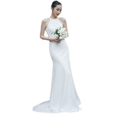 French Light Wedding Dress 2026 New Small Man Go Out Yarn White And Fascling Simple Bride Travel Fishtail Dress Woman HZ0517