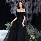 Black Banquet Evening Dress 2026 New Spring Temperament Small Luxury Show Dress Annual Conference Hosting Dress HZ0517
