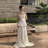 New Chinese Morning Dress Woman 2026 Spring New Breast-Wielgment Certificate Engaged Bride Out Of The Cabinet To Shoot Breast Light Wedding Dress HZ0517