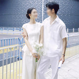French Sensing Light Wedding Dress With High-Grade Feeling Of Minimalist Dress Dress Wedding White Engagement Trip HZ0517