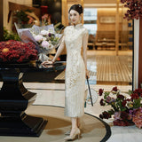 Flagg-To-Shirt High-End Bridal Engagement Dress Sexy Collar Dress Elegant Temperament HZ0517