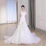 Brased Light Wedding Dress 2026 Spring New Sexy Flower Fishtail Main Yarn Super Fairy At The Runaway Princess Welcome Dress HZ0517