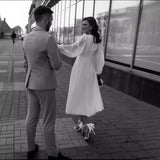 Travel Shot Wedding 2026 Spring New Wedding Long-Sleeved Super Fairy Simple White Evening Dress Ebay HZ0517
