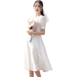 Sintered Light Wedding Dress French Simple Winter Small Man Certificate Small White Dress Dress White Dress Girl HZ0517