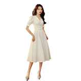 White Banquet Small Dress 2026 Summer New Temperament Long-Term Daily Simple License Wedding Dress HZ0517