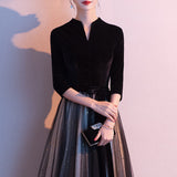 Evening Dress 2026 New Spring Vocal Art Exam Evening Dress Female Black Annual Temperament Host Long HZ0517