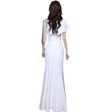 White Annual High-End Evening Dress Famous Banquet Temperament Small Small High-End Fish Tail Autumn And Winter Host Dress HZ0517