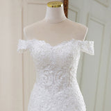 Wedding Dress Shoulder 2026 New White Temperament Dream Lace Mid-Rise Long Tailed French Wedding Dress Can Be Finalized HZ0517