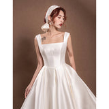 Travel Shot Light Wedding Dress Simple Mori Dress Daily Hepburn Sling 2026 New Yarn Dress HZ0517