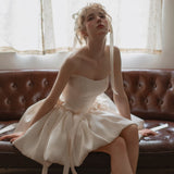 Birthday Party Dress Dress Adult Lily Ponpong Dress Small Man Engagement Certificate Registration Dress Dress Short Light Wedding Dress HZ0517