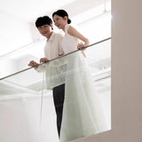 Sen Is Sweet Square Collared Wedding Dress Simple Engagement Dress Welcome Lawn Wedding Dress Master Wedding Certificate Small White Dress HZ0517