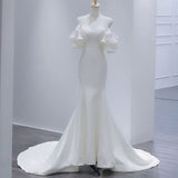 Light Wedding Dress 2026 New Bride Go Out Yarn Travel Shooting Fantasy Super Fairy-Faced Fishtail Dress HZ0517