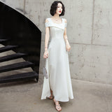 Evening Dress 2026 New Summer Temperament Long Banquet Light Luxury Niche White Dress HZ0517
