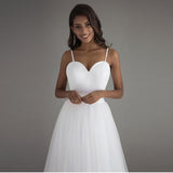 Simple Light Wedding Dress Bride Wedding Long Tail 2026 Sen Family Dream Simple Breasts Thin Evening Dress HZ0517