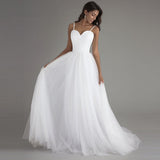 Light Wedding Dress Woman 2026 New Bride Wedding Long Tail Sen With Dream Simple Slings Bra Light Wedding Dress HZ0517