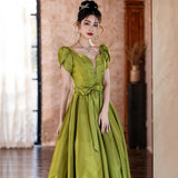 Green Evening Dress Hostess Atmospheric High Sense Light Luxury Banquet Temperament Vocal Performance Costume Dress HZ0517