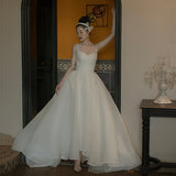 French Hepburn Light Wedding Dress Super Fairy Dreamson Slings Simple Yarn Retro Pongamy Skirt Dress HZ0517