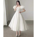 French Bride Toasting Small Man In Escape Princess Thin Dress Female Red Wedding Back Door Engagement Dress HZ0517
