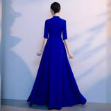 Adult Choir Performance Costume Female Dress Host Student Chorus Folk Song Conductor Costume Chinese Evening Dress HZ0517