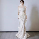 Lace Light Wedding Bride 2026 New Braped Fishtail Wedding Engagement Dress High Quality French Yarn HZ0517