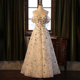 Full Star Breasts Flower Evening Dress Senior Sense 2026 New Birthday Party Host Performance Engagement Evening Dress HZ0517