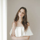 2026 New Winter Simple White Shoulder Wedding Dress Toast Banquet Lawn Wedding Trip Outdoor Light Wedding HZ0517