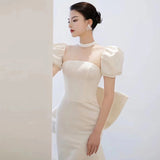 French Light Wedding Dress 2026 New Bridal Temperament Small Tail To Go Out To Welcome The Simple Fish-Tailed And Fasing Dress HZ0517