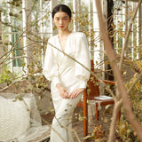 Sing Noodle Light Wedding Dress 2026 Spring New Bride With Simple Arm V Collar Fish Tail Yarn Long-Sleeved Dress Woman HZ0517