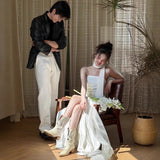 Light Wedding Dress Morning Robe Bridal Certificate Temperament Simple Set Of Small Small Bras Dress Female HZ0517