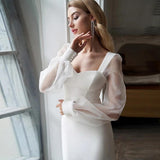 Light Wedding Dress White Sex Sexy Temperament Dress Party Birthday Simple Daily Dress HZ0517