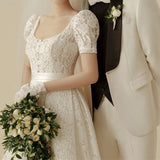 Korean Lace Light Wedding Dress 2026 New Bride Go Out Yarn Size Simple Welcome Fairy Travel Dress Dress Woman HZ0517
