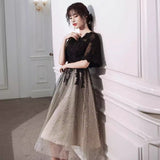 Annual Evening Dress Women 2026 New Temperament Banquet Covered Belly Black Slimming Usually Wears Hosts HZ0517