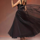 Black Suspension Evening Dress Fashion Dress 2026 New Temperament Elegant Dress Net Fairy HZ0517