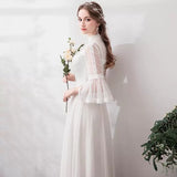 French Wedding Dress 2026 New Small Retro Bride Sen Family Travel Light Wedding Dress Long Sleeves To Welcome Wedding Dress HZ0517