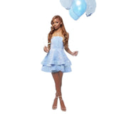 Shiny Liangli Short Back School Festival Dress 2026 Fine Shoulder Belt Short Ball Dresses Bow Cocktail Dress HZ0517