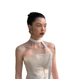 New Chinese Morning Dress Woman 2026 Spring New Breast-Wielgment Certificate Engaged Bride Out Of The Cabinet To Shoot Breast Light Wedding Dress HZ0517
