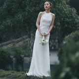 French Light Wedding Dress 2026 New Small Man Go Out Yarn White And Fascling Simple Bride Travel Fishtail Dress Woman HZ0517