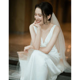 Korean-Style Light Wedding Dress Super Xiansen Simple Denine Bride Welcome Out Of The Yarn Slimming Fish Tail Waist Dress HZ0517