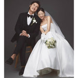French-Style Linden Light Wedding Dress 2026 New Bridal Yarn Boobs Long Simple Atmospheric White Evening Dress HZ0517