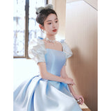 French Evening Dress Women 2026 New Blue At-Augin At The Escape Princess Evening Dress Can Usually Wear A Sweet Design Dress HZ0517