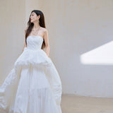 Yun Mengyuan Dance Music Series Wedding Dress 2026 Spring New Smear Sexy Poncho Show Travel Shoot Light Wedding Dress HZ0517
