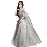 Gray Birthday Birthday Evening Dress Dress Host High-End High-End Feeling 18-Year-Old Adult Gift Art Exam Engagement Morning Robe HZ0517