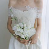 Sen's Breast-Wearing Light Wedding Temperament Bride Super Fairy Engagement Wedding Dress Simple Welcome Trip To Shoot The Yarn HZ0517
