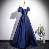 Blue Evening Dress Women 2026 New Advanced Sensing Adult Piano Vocal Performance Graduation Chairȹ HZ0517
